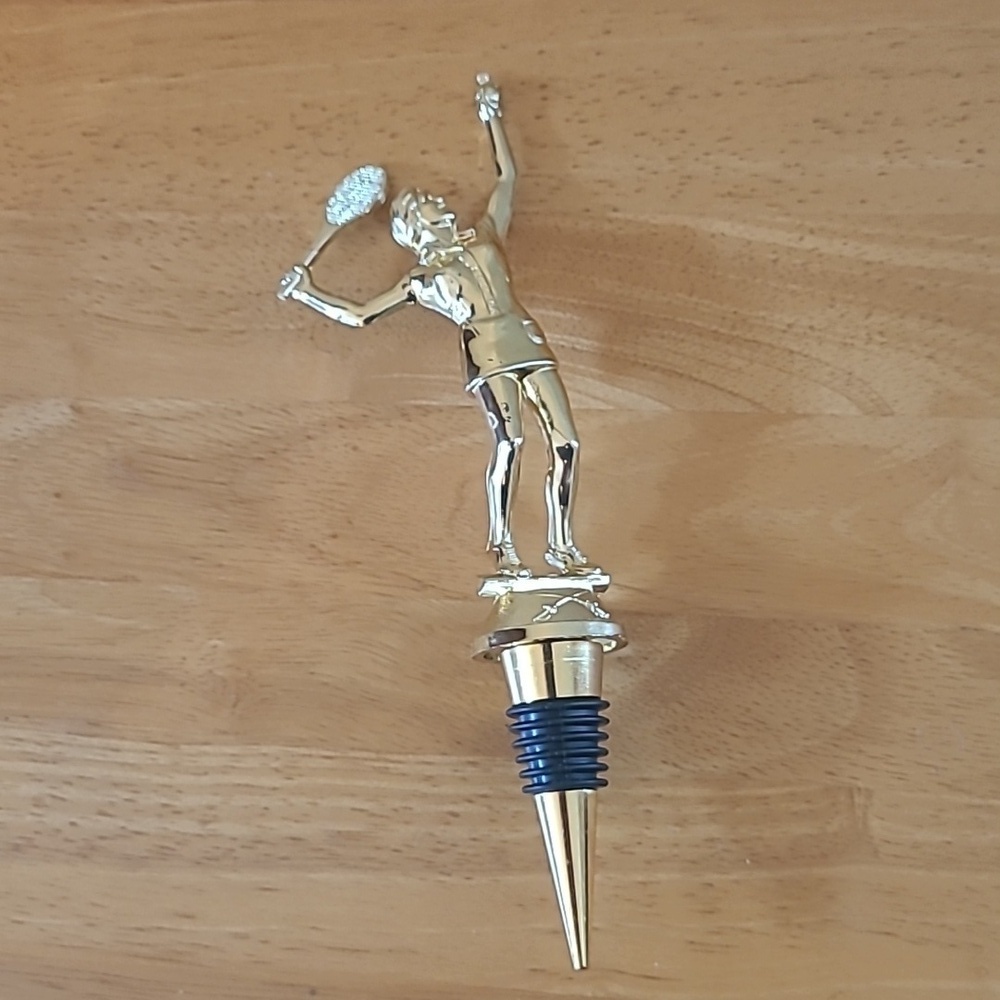 HANDCRAFTED Tennis Trophy Topper Bottle Stopper